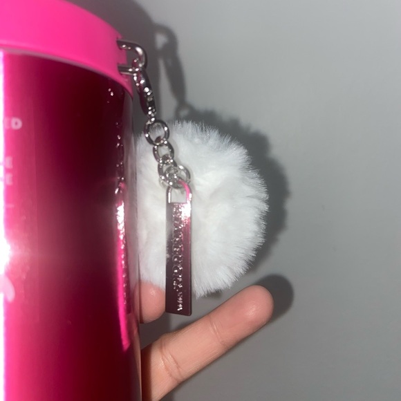 Starbucks Pink Tumbler with fuzz ball - Picture 2 of 4